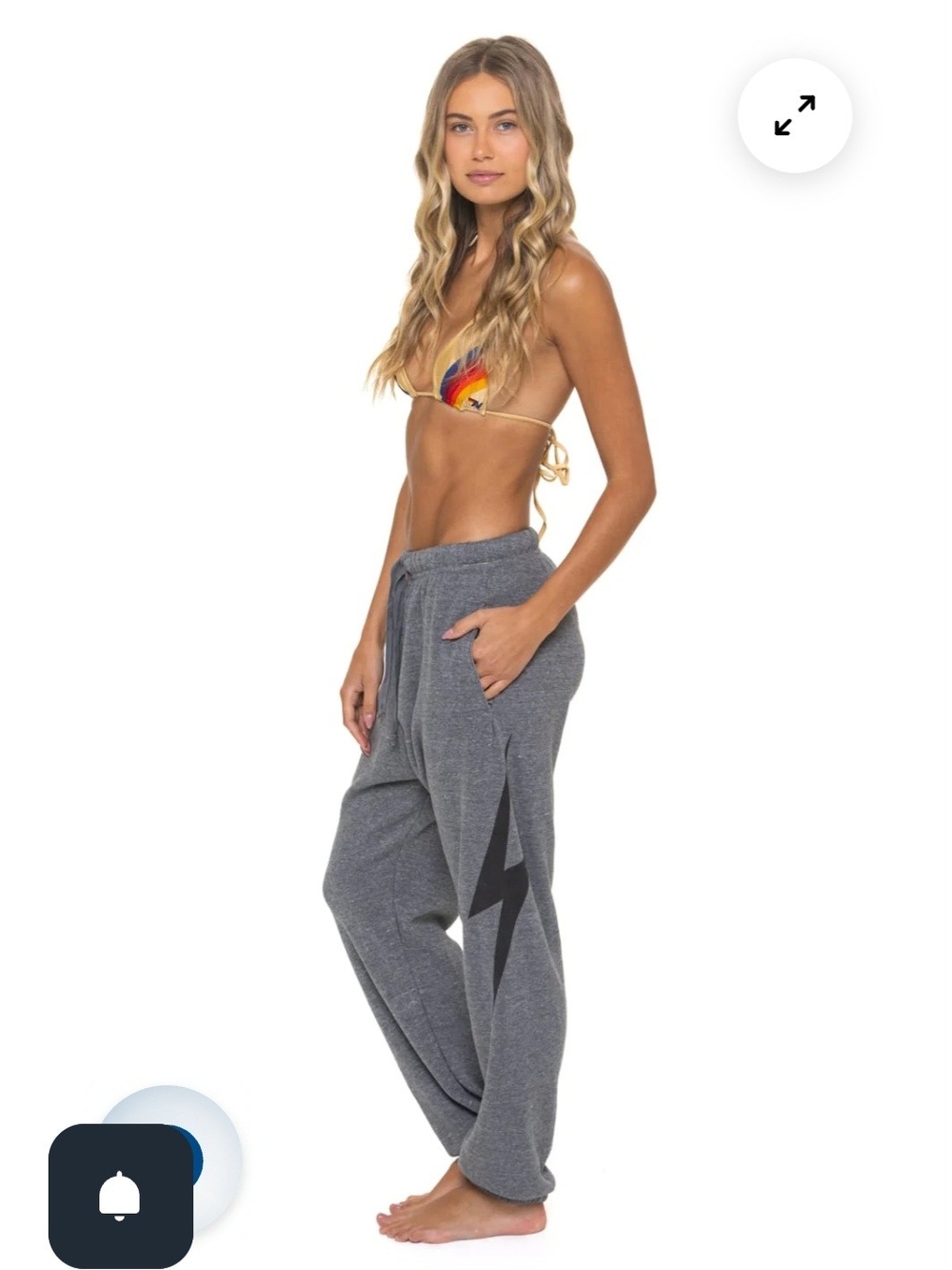 Aviator Nation Gray Lightning Bolt Joggers Medium